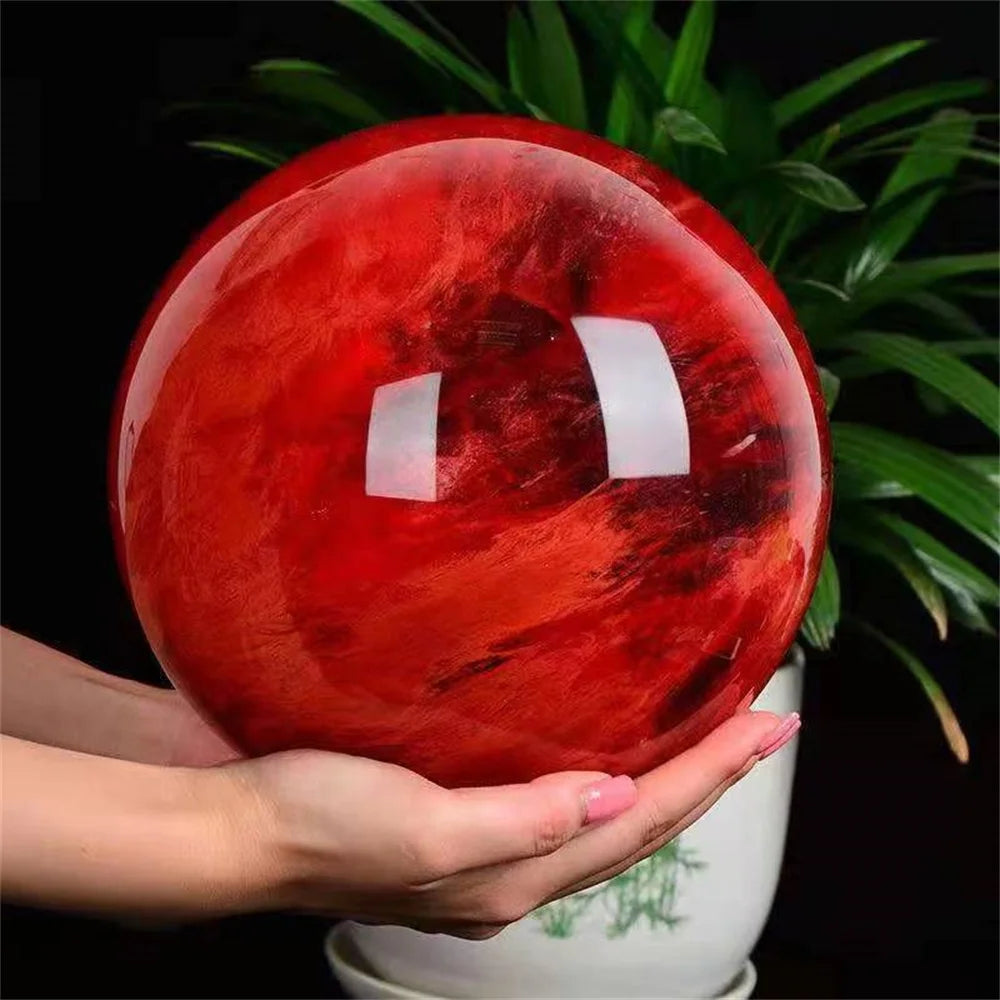 Sphère en Quartz Rouge – Boule de Cristal Énergétique Reiki & Divination