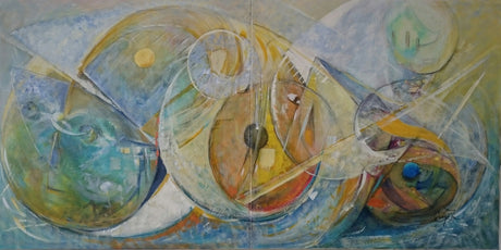 Tableau mural au fond de l’océan  peinture vibratoire contemporaine