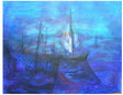 Tableau personnalisé Départ en mer Peinture vibratoire fait main