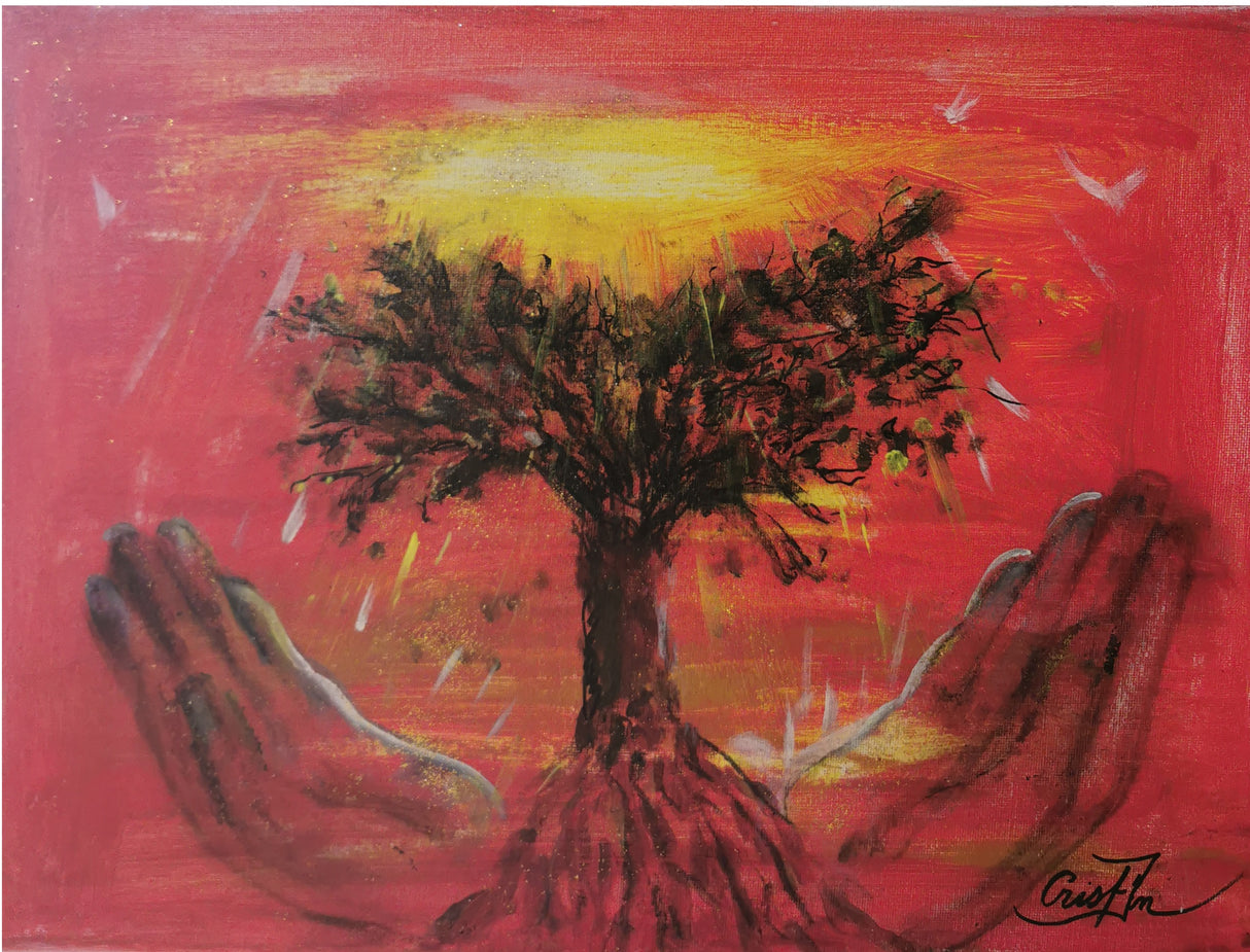 Tableau personnalisé ancrage 40x30 cm – peinture vibratoire énergétique 
