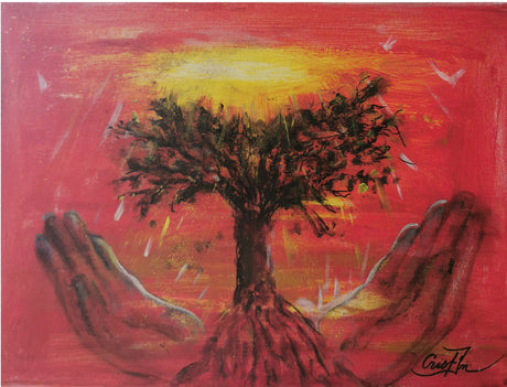 Tableau personnalisé ancrage 40x30 cm – peinture vibratoire énergétique 