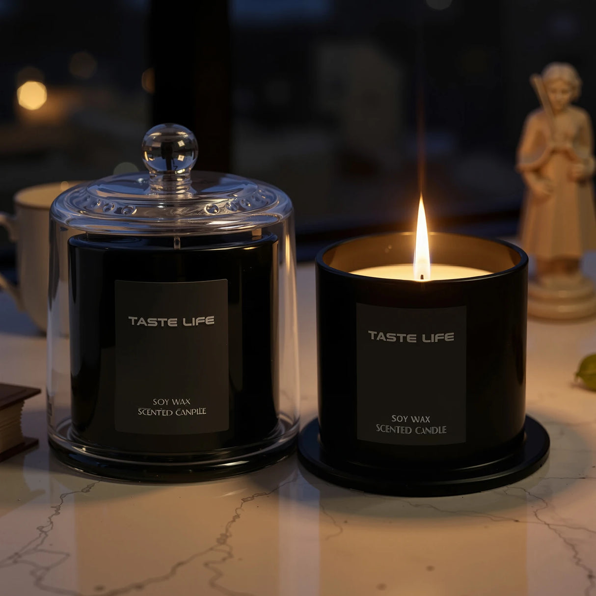 Taille Bougie Parfumée Soja & Cloche en Verre | Aromathérapie 