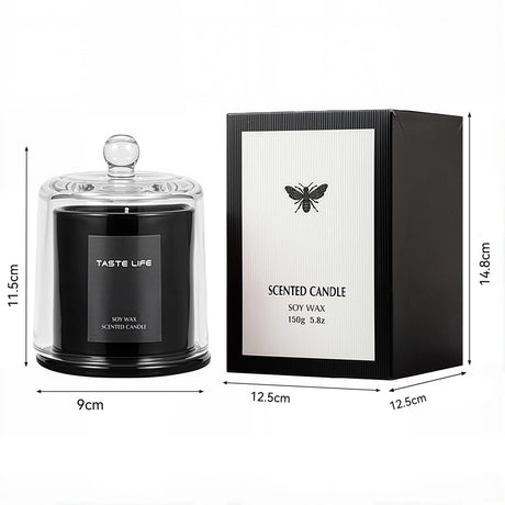 Taille Bougie Parfumée Soja & Cloche en Verre | Aromathérapie Zen