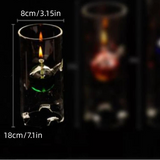 Taille Lampe à Huile Romantique en Verre | Décoration Énergétique & Ambiance 