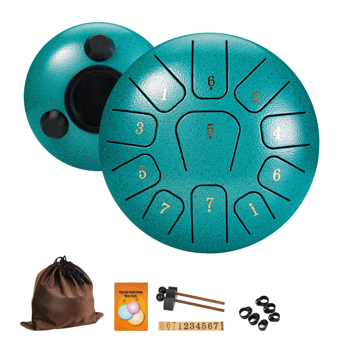 Tambour acier turquoise