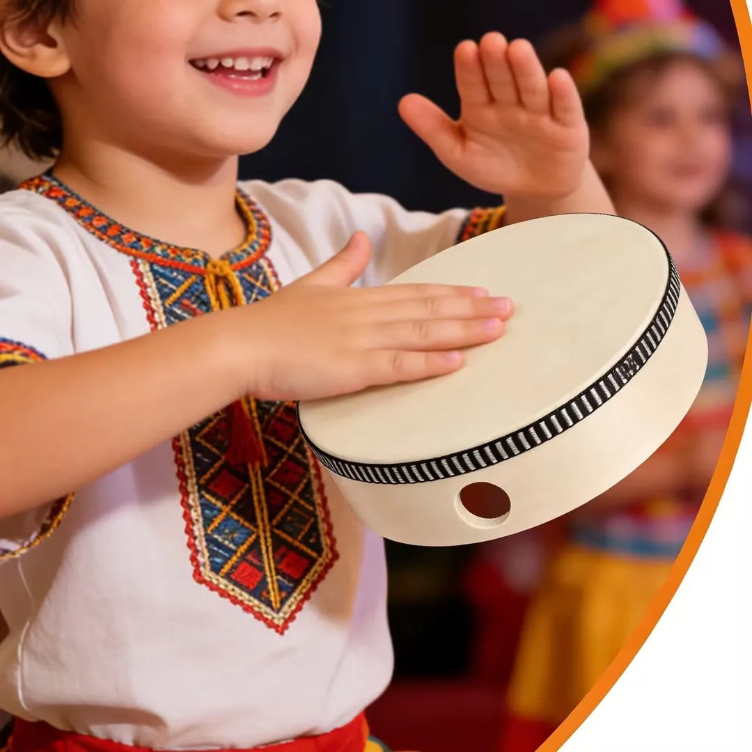 Tambourin Enfant en Bois 10 cm – Jouet Musical Éducatif à Percussion