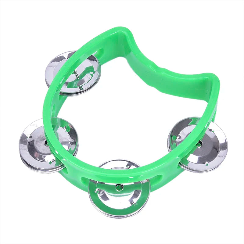 Tambourin Vert Enfant à 4 Grelots – 10 cm | Instrument Musical Éducatif & Jouet Festif