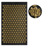 Tapis d’Acupression Yoga & Coussin doré– Relaxation Profonde, Massage 