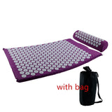 Tapis d'acupression fushia avec son sac
