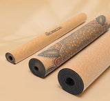 Tapis de yoga naturel en chêne pliable, anti glisse