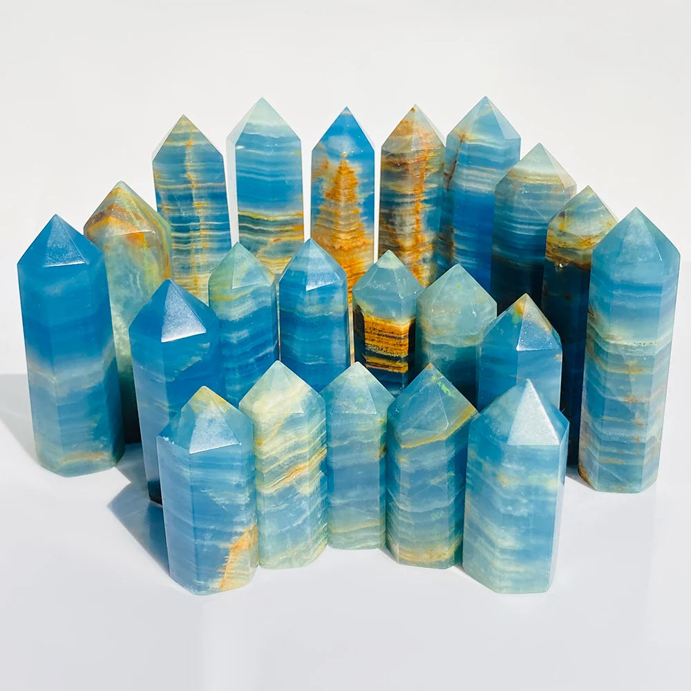 Tour en Calcite Bleue – Colonne Cristal 