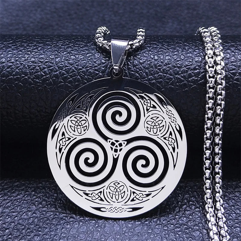 Triskel Celtique en Acier collier