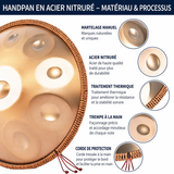 Handpan 440hz 9 notes en acier nitruré - kit compet- Sonorité pure et fabrication à la main