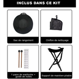 Handpan 440hz 9 notes en acier nitruré - kit compet- Sonorité pure et fabrication à la main