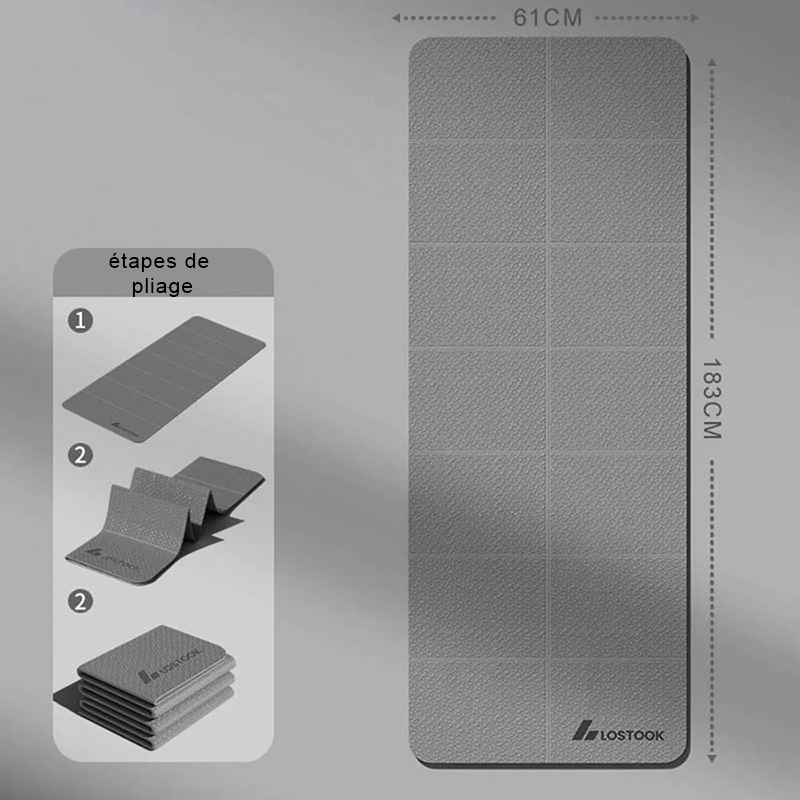 taille du tapis de yoga gris clair