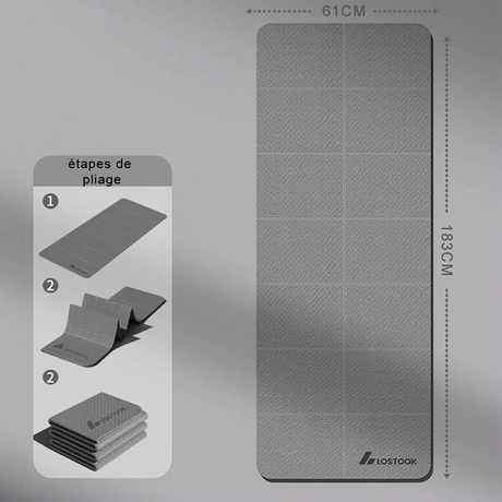 taille du tapis de yoga gris clair